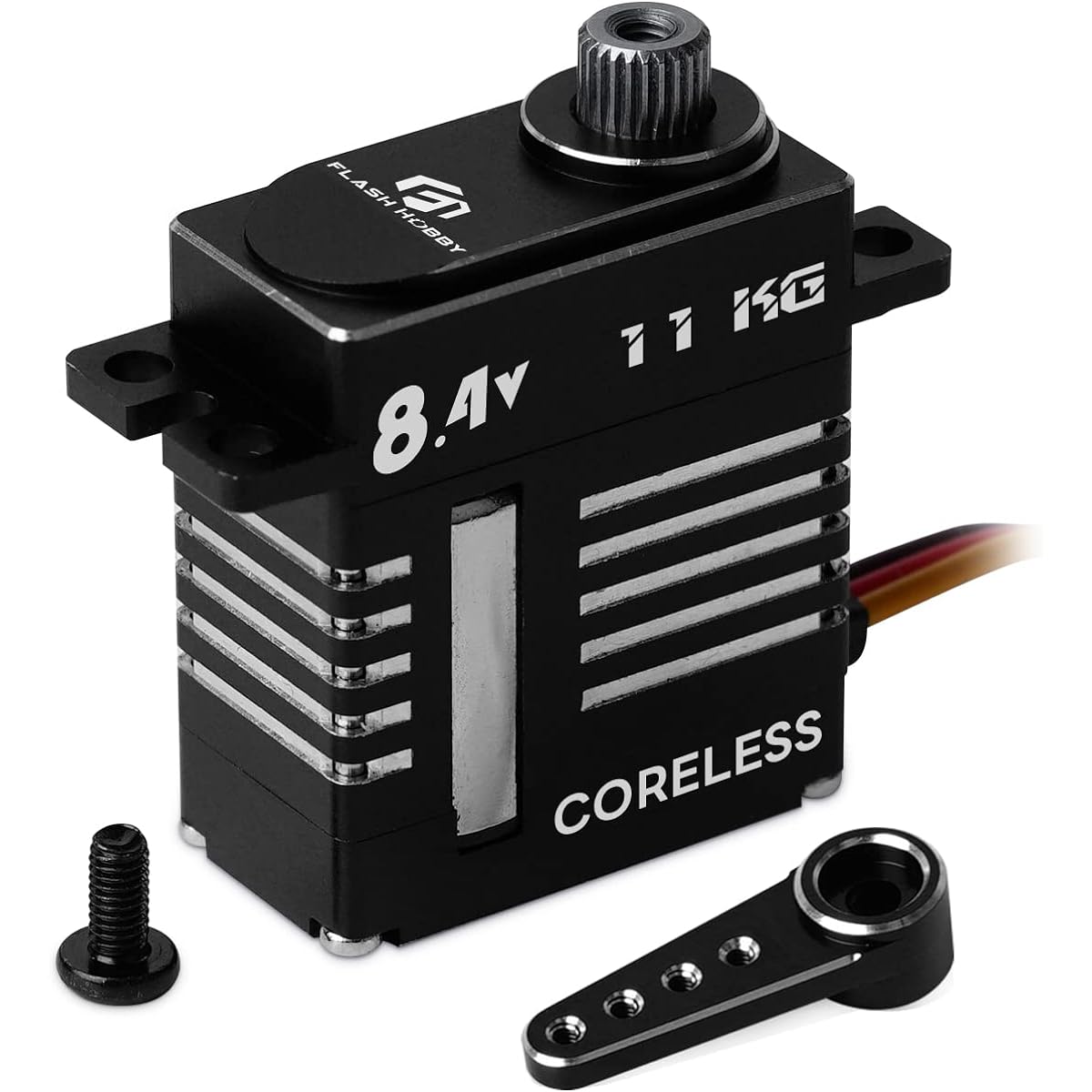 FLASH HOBBY 11KG Coreless Servo 8.4V High Torque Micro Servo Compatible with Sanwa SSR/NB4/Futaba 1/24 Scale RC Car SCX10.3 SCX24, Airplane, 450 Class Helicopter Tail