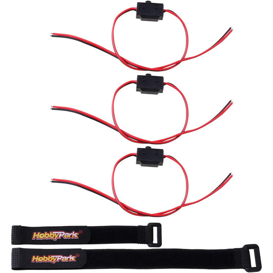 HobbyPark On Off Switch with Leads for RC Car Truck Quadcopter Drone Helicopter Plane Boat Robot Model DIY Hobby Projects (3 Pack)