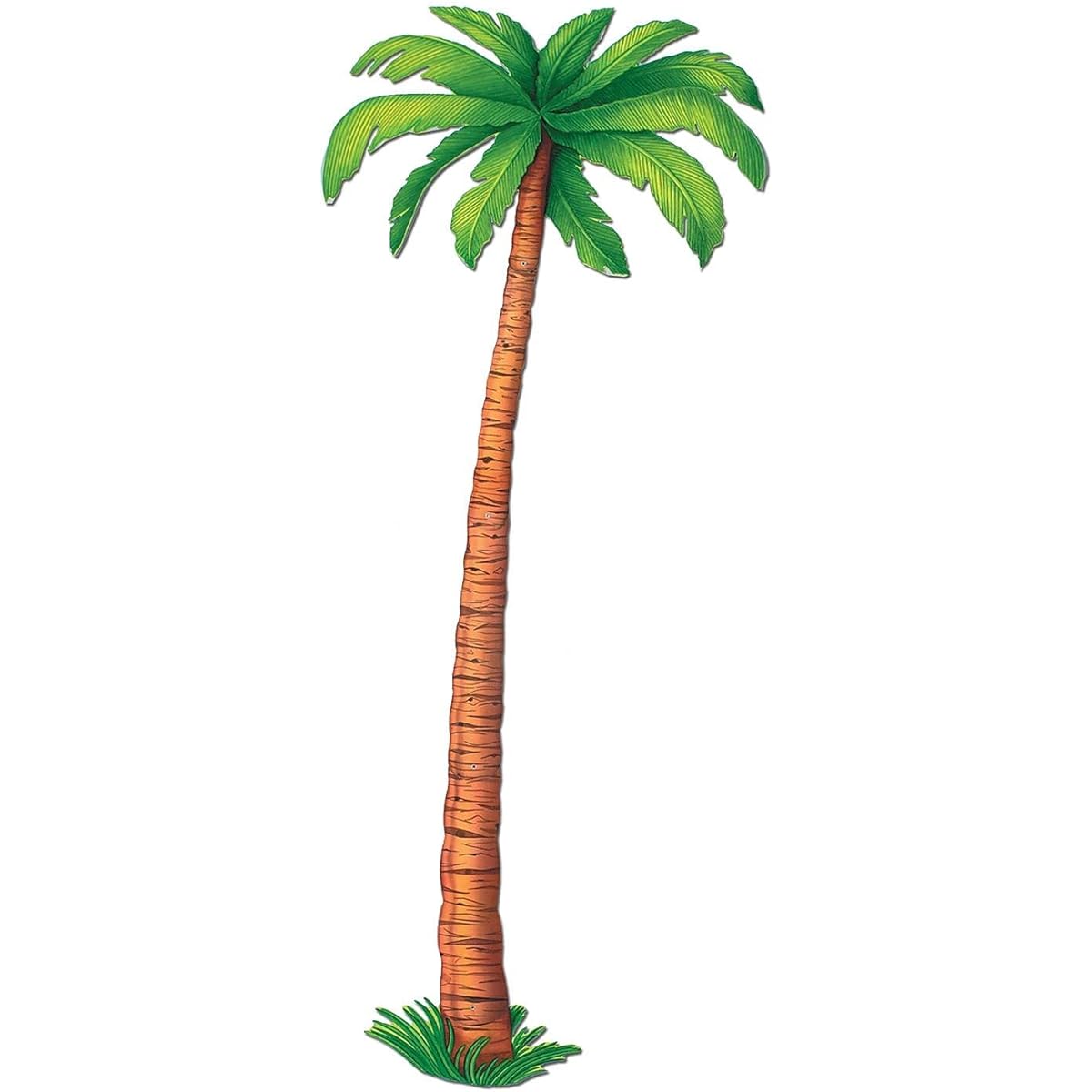 Beistle Durable Jointed Cardstock Paper Palm Tree Luau Birthday Decorations Summer Tropical Party Accessories Beach Theme Hawaiian Photo Props Backdrop 6ft Green/Brown