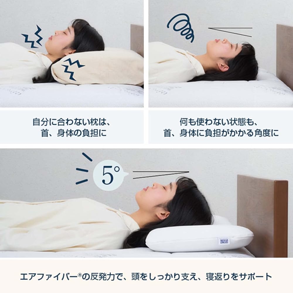 Airweave Pillow Slim Minami Pillow Polyester, Cotton, Polyethylene Straight Neck Low 2-285011-1 Thin Wide Width 80cm Height and Hardness Adjustable Washable Breathable Moderate Repulsion