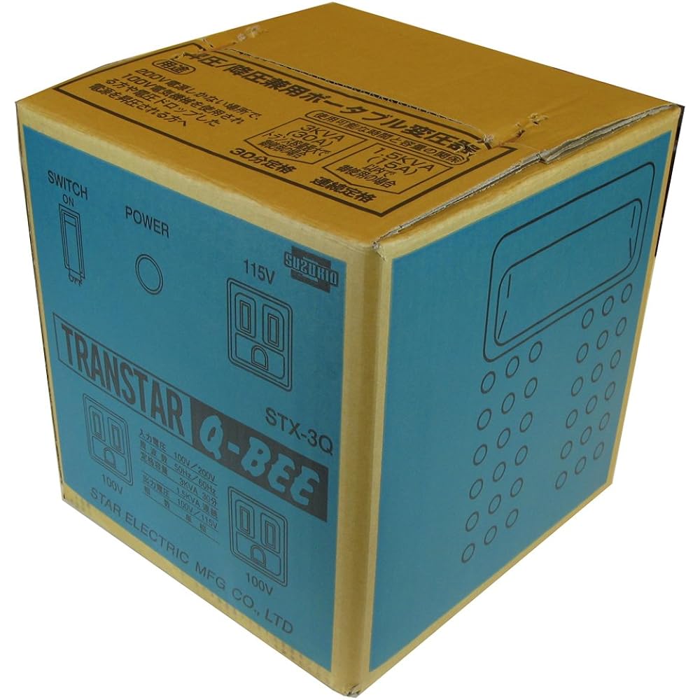 Star Electric Manufacturing (SUZUKID) Step-up/Step-down Portable Transformer Transstar QBEE STX-3QB