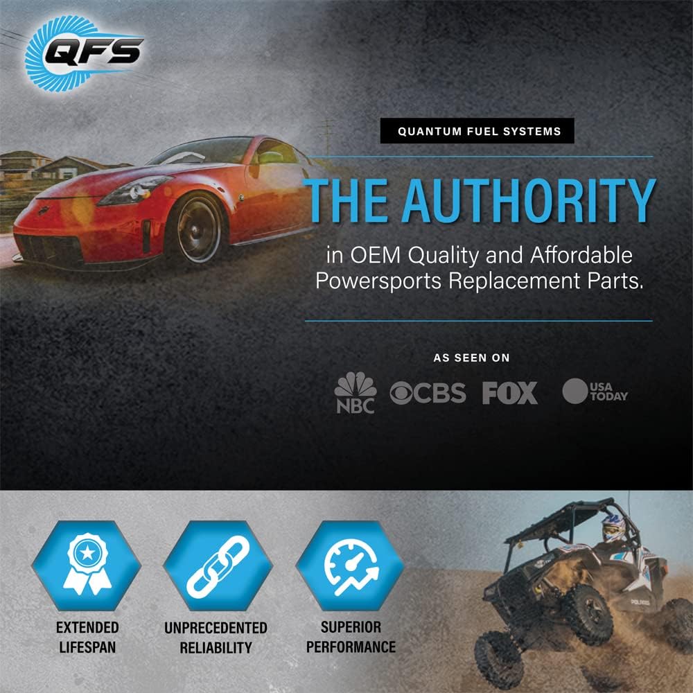 QFS Performance 380LPH Inline External E85 Compatible Fuel Pump Replacement Automotive, with 8AN Inlet/8AN Outlet and Check Valve OEM 50-1005, 0580254044