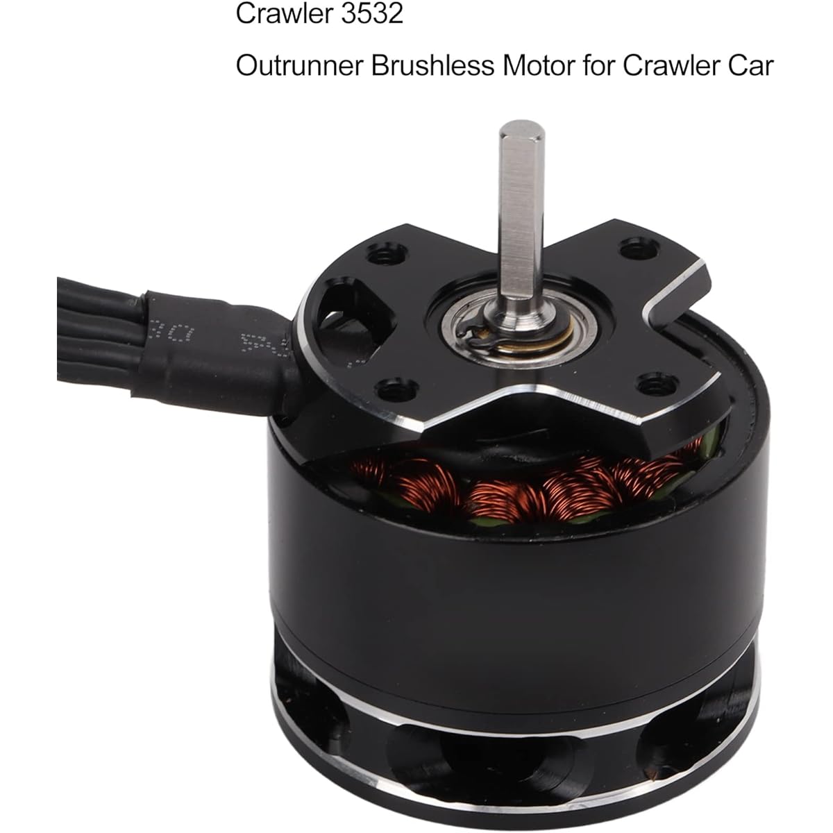 RC Outrunner Brushless Motor, Detachable 380W 14V 38A Black 14 Pole 35321/10 Brushless Motor for RC Crawler