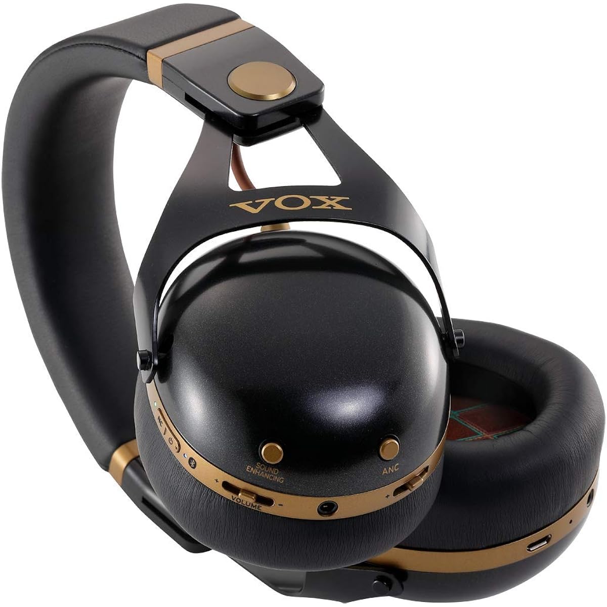 VOX Noise Canceling Monitor Headphones VH-Q1 BK Black/Gold Wireless Bluetooth Google Assistant Siri 36 Hours Continuous Use