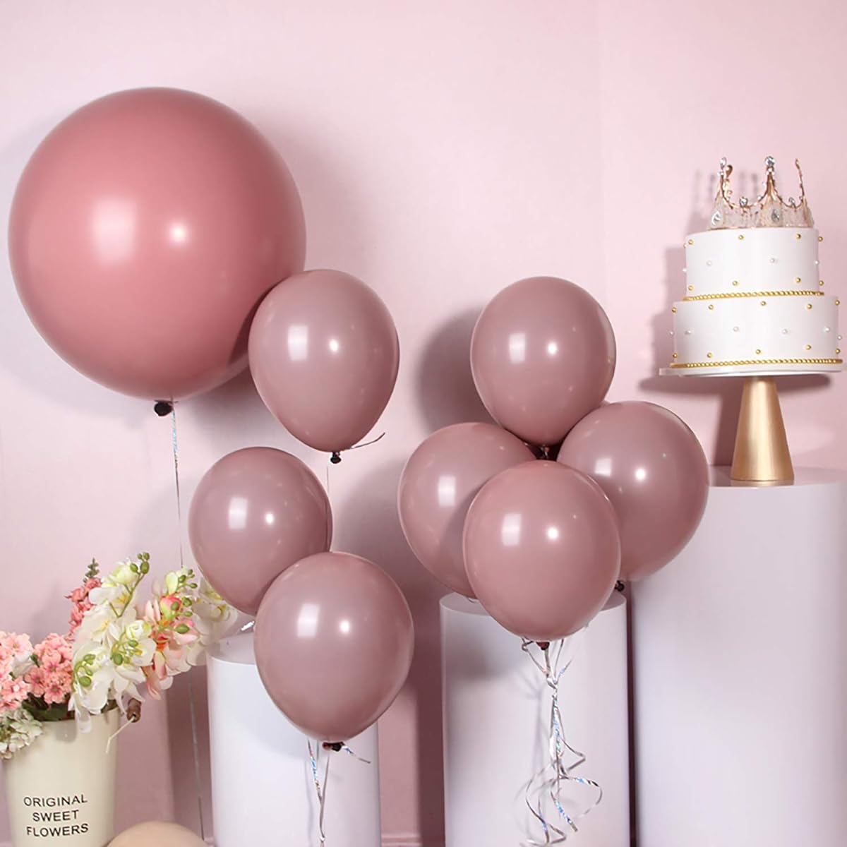 Dusty Rose Balloon Garland Arch Kit Retro Mauve Pink Balloon Bouquet Rustic Wedding Party Boho Baby Shower Bridal Shower Decoration 100 Pieces