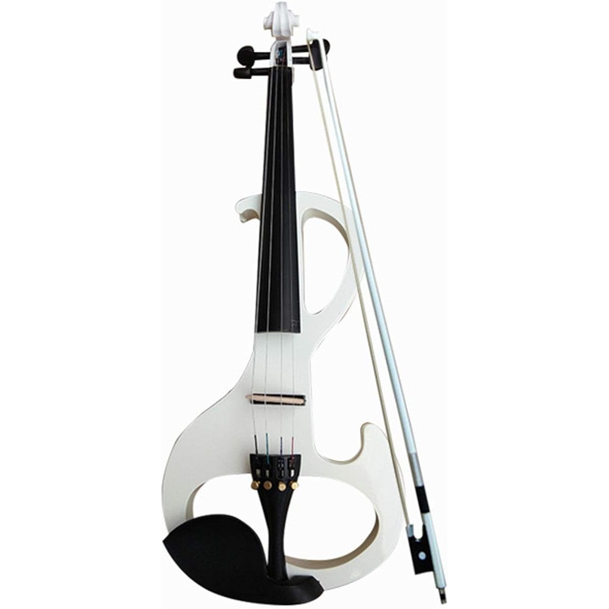 Violin White Blue Electronic Violin Electronic Violin Electric Acoustic Violin for Beginners (Color: White)
