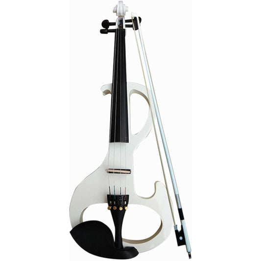 Violin White Blue Electronic Violin Electronic Violin Electric Acoustic Violin for Beginners (Color: White)