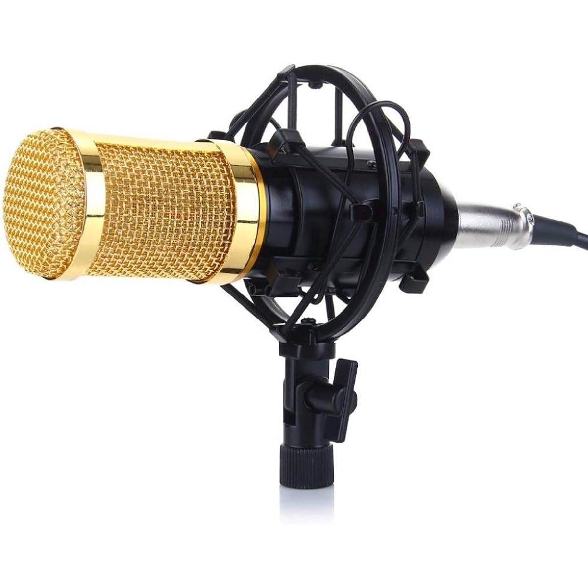 Professional Condenser Microphone Kit: Computer Microphone + Shock Mount + Foam Cap + Cable as Microphone