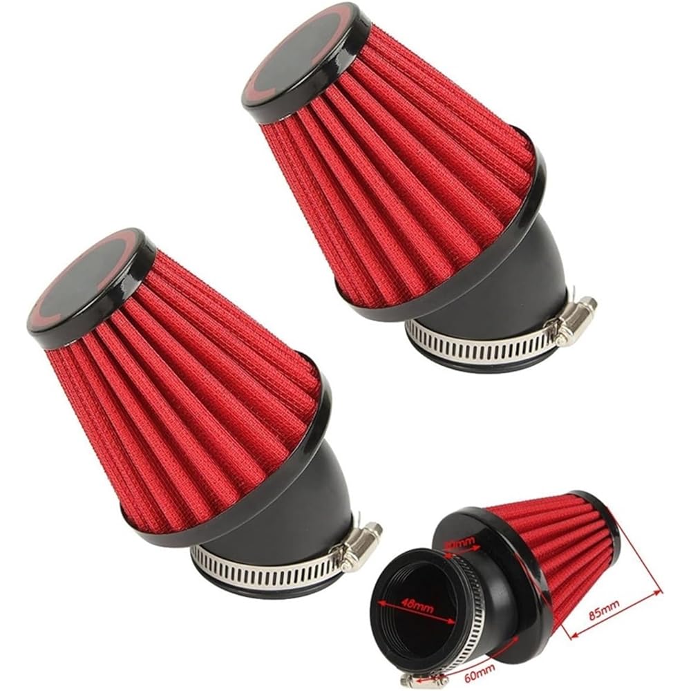 Motorcycle Fuel Filter For Honda & Honda For Kawasaki For Suzuki 45 Degree Bend Intake Filter For Motorcycle Modified Air Filter (Color : 2pcs 48mm)