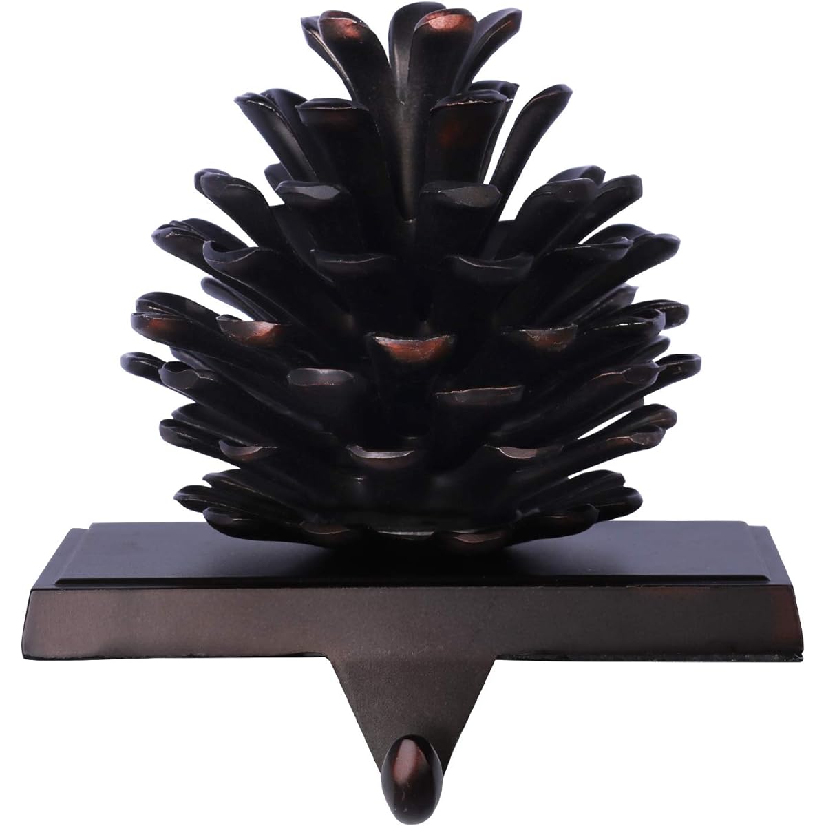 Pinecone Christmas Stocking Holder 3D Silver Metal Mantle Stocking Hanger Mantel Stand Table Christmas Decoration