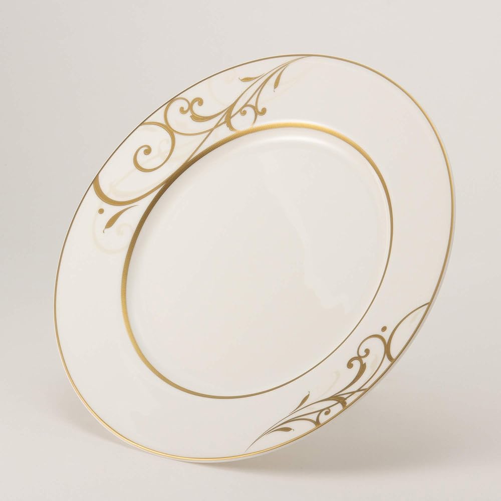 NARUMI Plate Gold Arabesque 27cm Gold Stylish A La Carte Plate Dinner Flat Plate Made in Japan 51641-1557