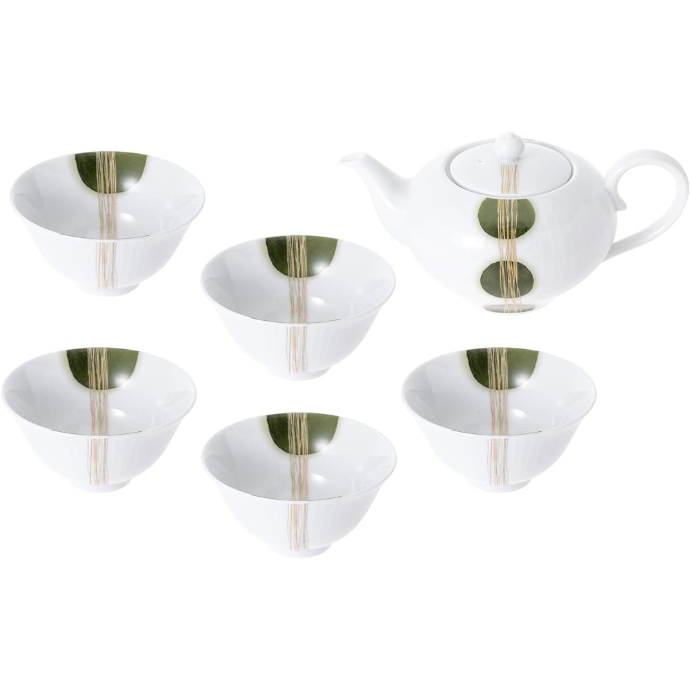 Noritake Tea Cup (with Pot) Set 155cc Evergreen Tea Cup: 5 Pieces Pot: 1 Piece Fine Porcelain WY1010/1658