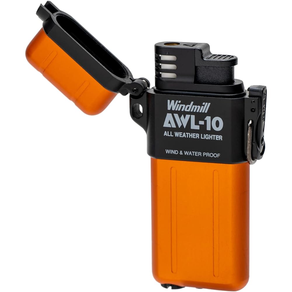 Windmill Windmill Turbo Lighter Orange AWL-10 with Logo Sticker Waterproof Windproof Refillable 307-3003K
