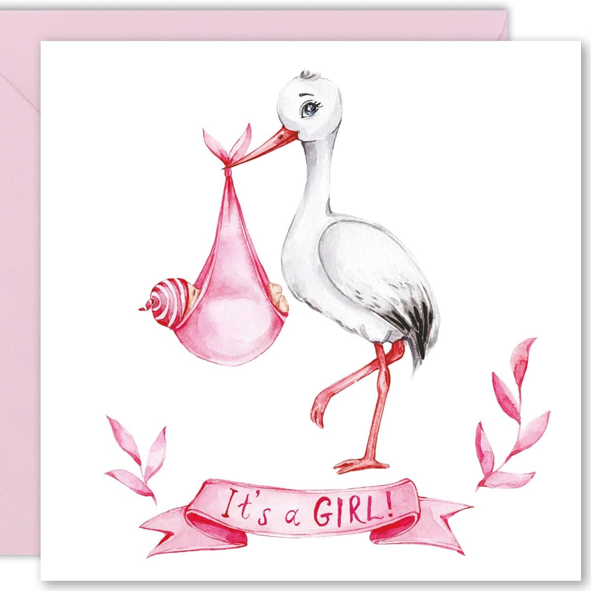 Cult Kitty - It's A Girl - Baby Congratulations Cards - Congratulations Cards for Couples - Friends New Baby Girl Cards - Congratulations Cards for New Parents - Newborn Arrival Cards