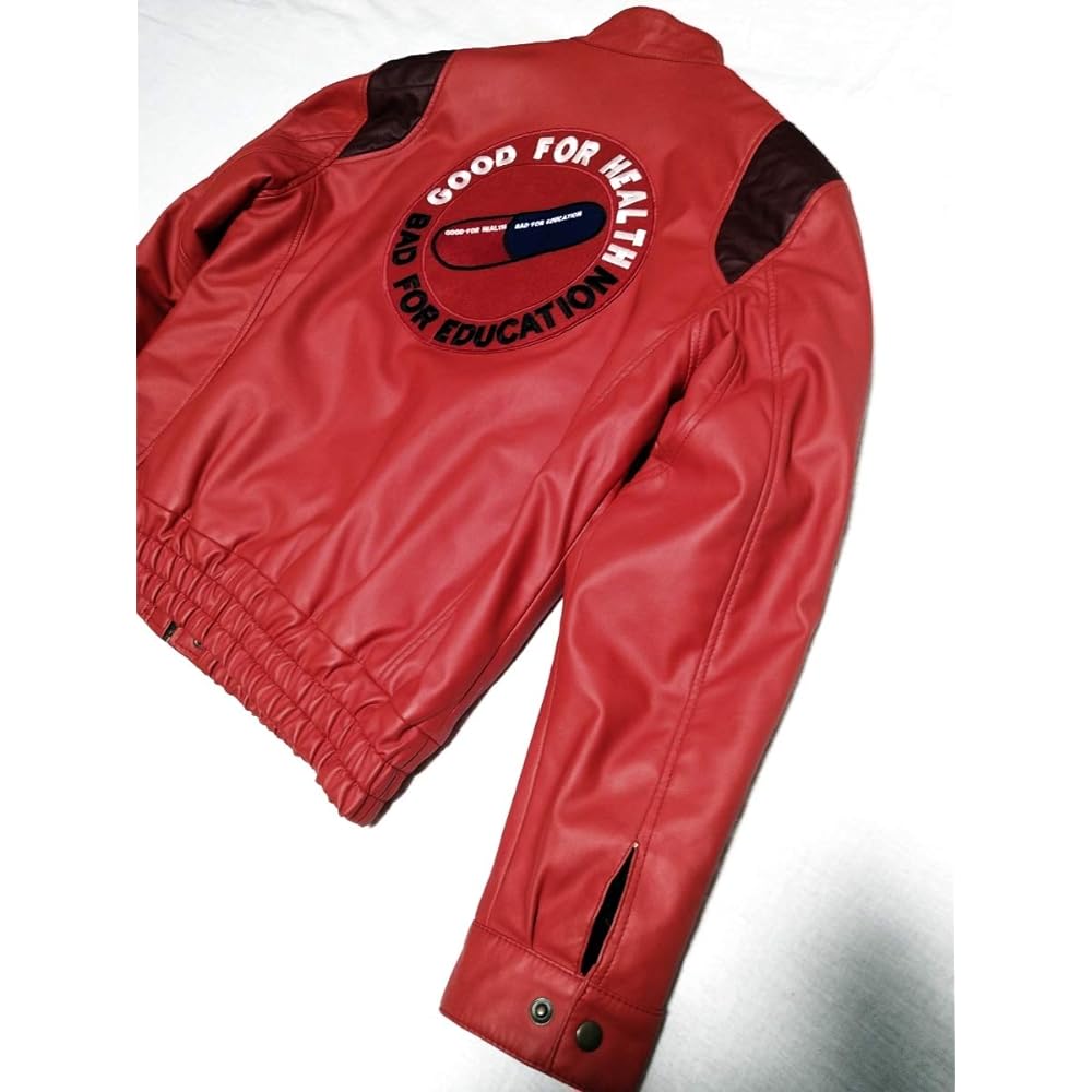 Unbranded Akira Kaneda Leather Jacket Patch Embroidery (Text/Capsule) Size L Red RIW-00043