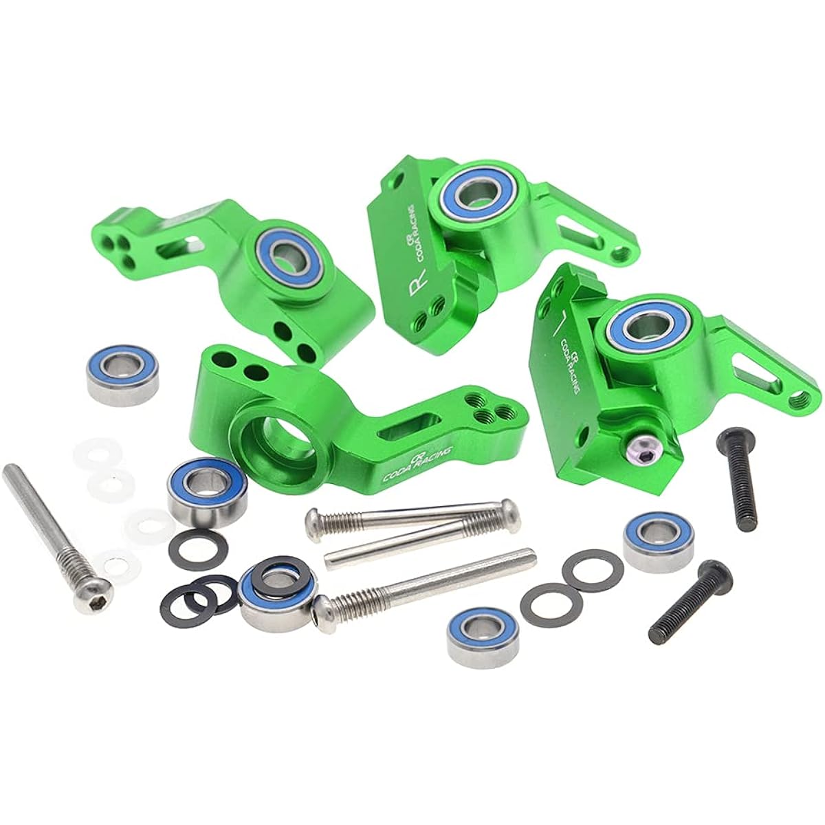 CODA RACING RC Alloy Caster Block & Steering Block & Rear Stub Axle Carrier for Traxxas 1/10 2WD Slash Stumped/Rustler/Nitro Slash, Replacement for Parts 3736 3632 3752