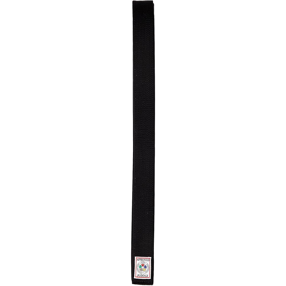 MIZUNO [With IJF official mark] Judo black belt (twill weave area/back missing) 22JV9A15