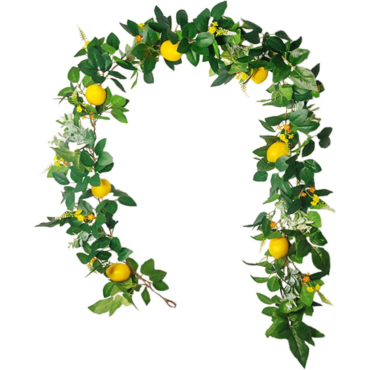 IUIBMI 6ft Artificial Lemon Garland, Spring Fruit Garland, Lemon Vine Garland for Entryway/Home/Kitchen/Party/Wedding Decoration, Yellow, 1.85m/6ft