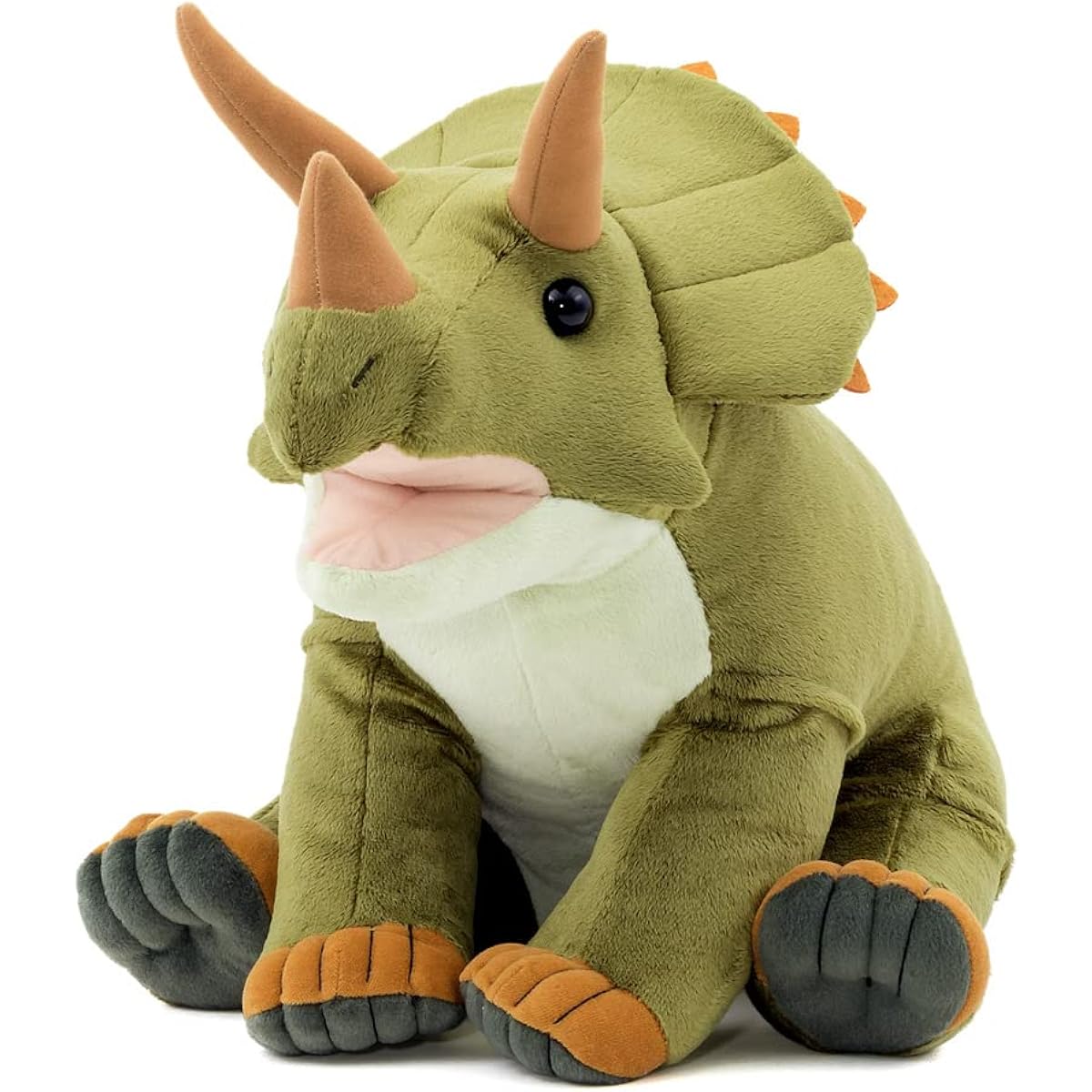 Carolata Triceratops Plush Toy (Large Size/Sitting Series/Soft to the Touch) Realistic Dinosaur Toy Doll Gift Present Birthday (Checked Twice)