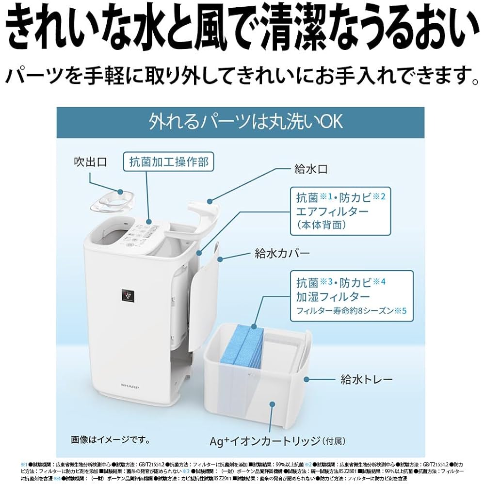 SHARP Humidifier Hybrid HV-R55-A Moist Blue Capacity 4L/Humidifying Amount 550mL 15 Tatami Easy Water Supply Regular Type Plasmacluster 7000