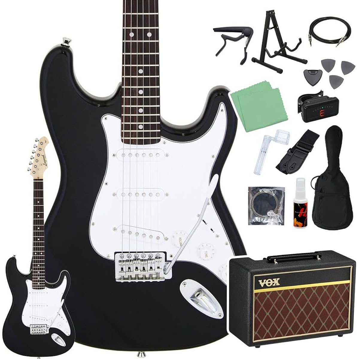 LEGEND LST-Z BK Electric Guitar Beginner 14-piece Set [With VOX Amplifier] Legend
