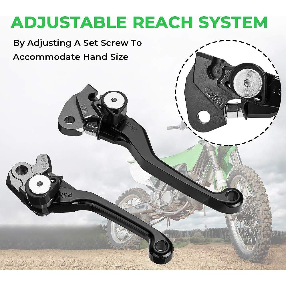 ISSYAUTO Brake Clutch Levers KX250 2000-2004 KX125 2000- 2005 KX85 KX65 KX100 2000-2019 KX250F 2004 Dark Green