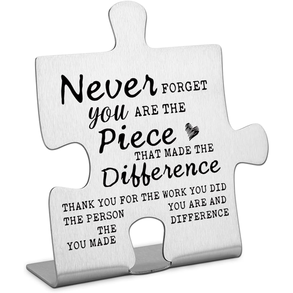 Express Your Gratitude Mentor Teacher Nurse Retirement Gift Coworker Boss Gift Never forget you are the Piece that Made the difference Funny Office Desk Decor