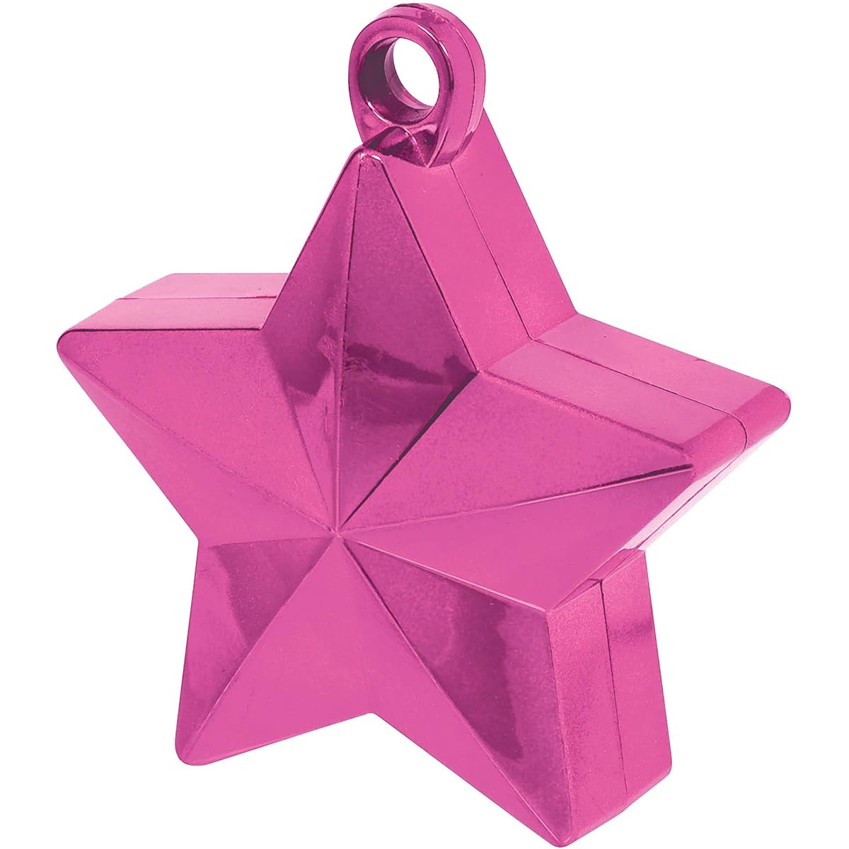 Twinkle Star Balloon Weight Party Decoration, Bright Pink, Plastic Foil, 6.0oz