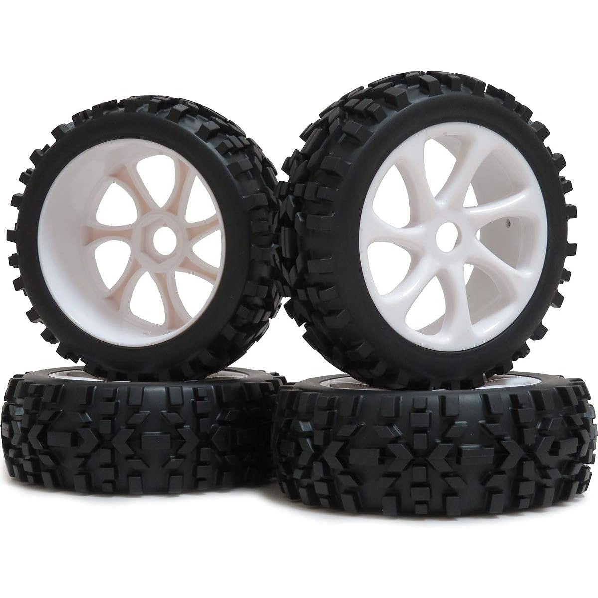 1/8 RC Off-Road Buggy Badlands Tires All Terrain Tires & Hexagon 17mm Wheels for RC 1:8 Buggy Car 4pcs