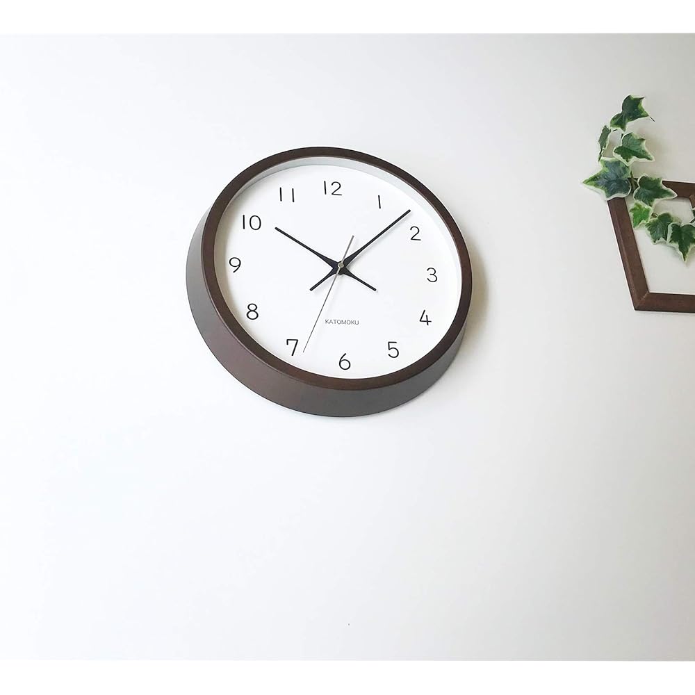 KATOMOKU muku clock 13 brown radio clock continuous second hand km-104BR φ306mm (radio clock)
