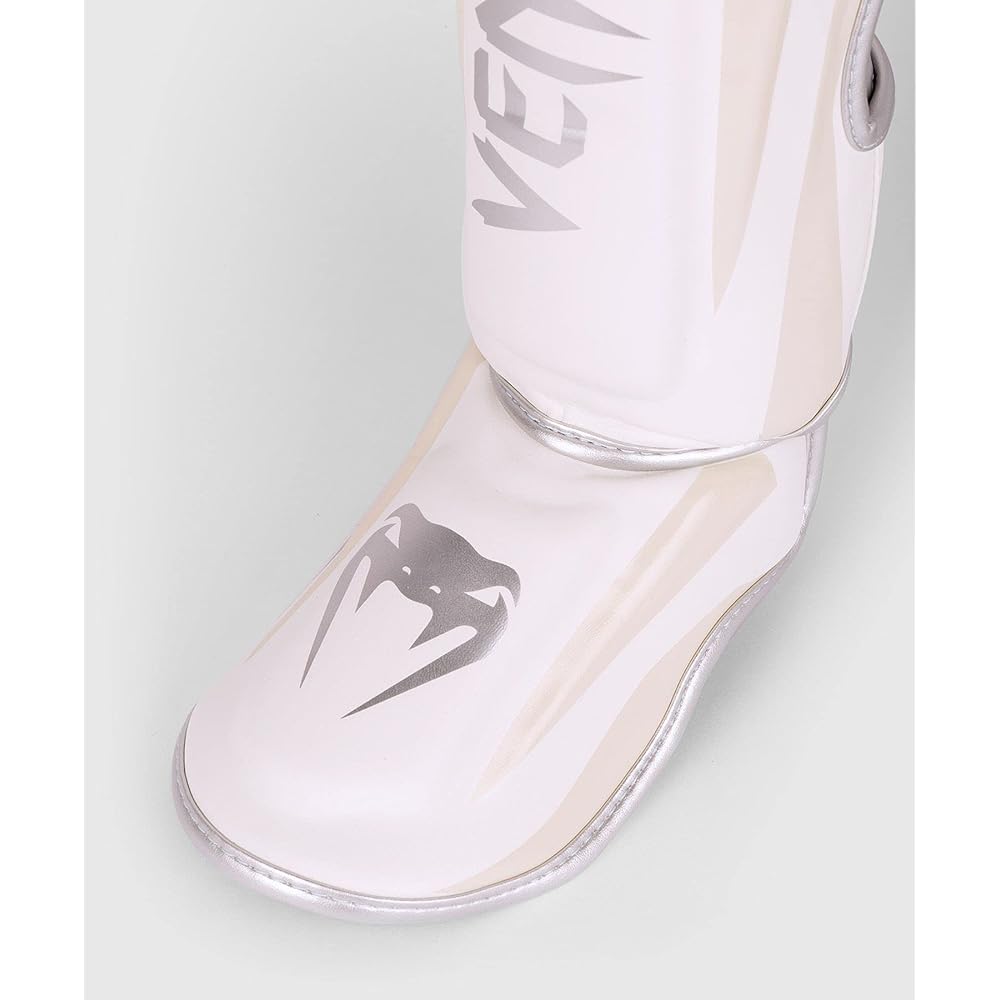VENUM Leg Guard ELITE SHIN GUARDS (White x Silver Pink) // Legs Kickboxing Martial Arts Armor Protector