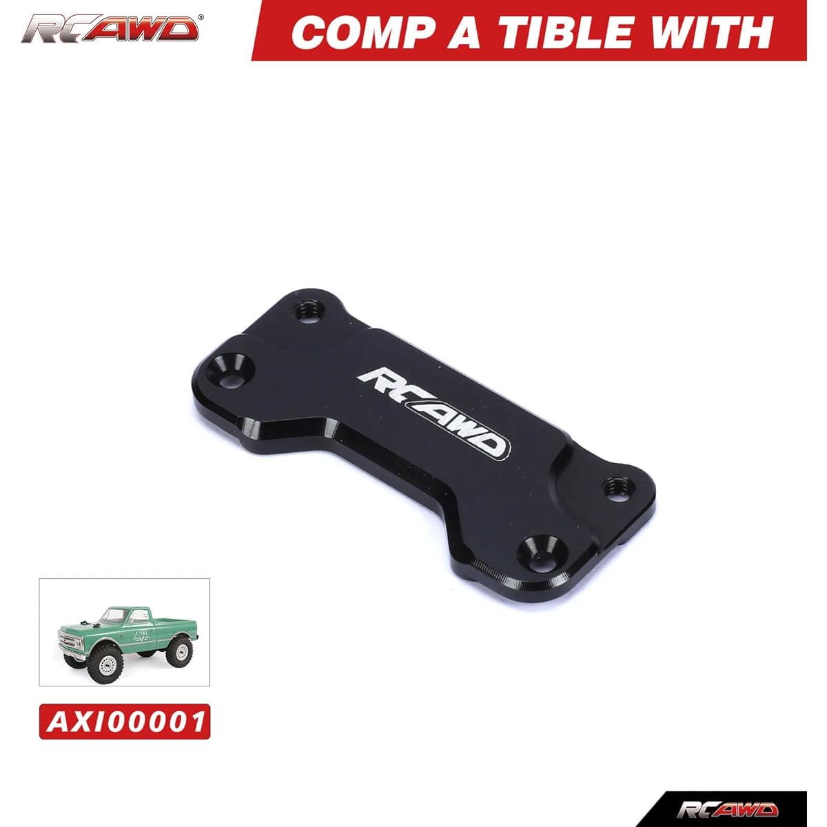 RCAWD SCX24 C10 Magnetic Body Post Set for Axial 1/24 SCX24 Black