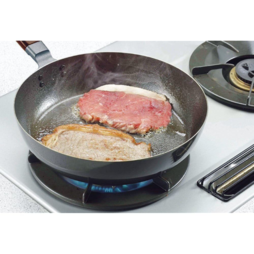 Shimomura Planning Iron Frying Pan 26cm Iron Nitride Compatible with IH [Made in Japan] Wok Nitriding Rust Resistant 34630