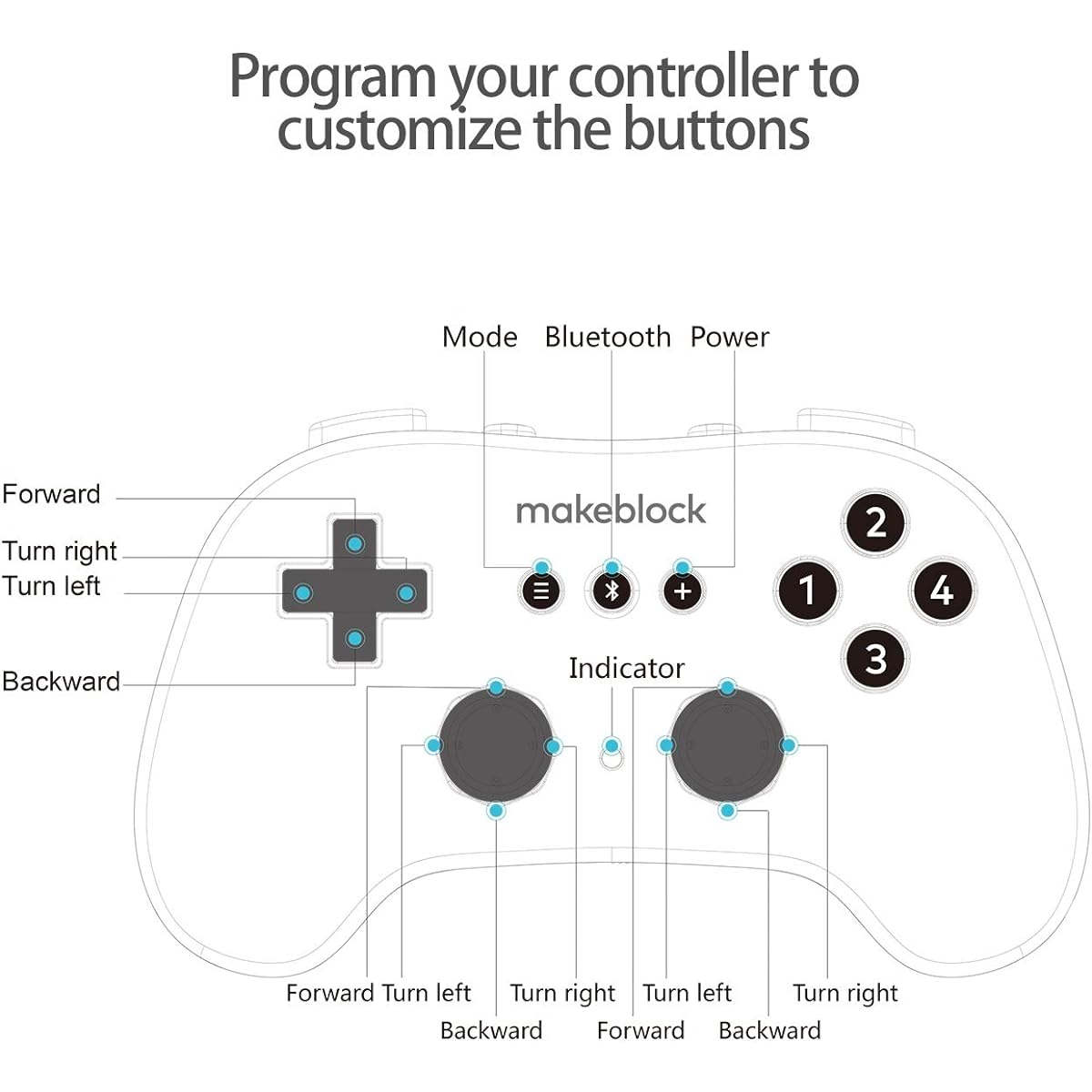 Makeblock Screen Free Wireless Bluetooth Remote Controller Joystick for mBot/mBot Mega/mBot Neo/Ranger/Ultimate/Codey Rocky