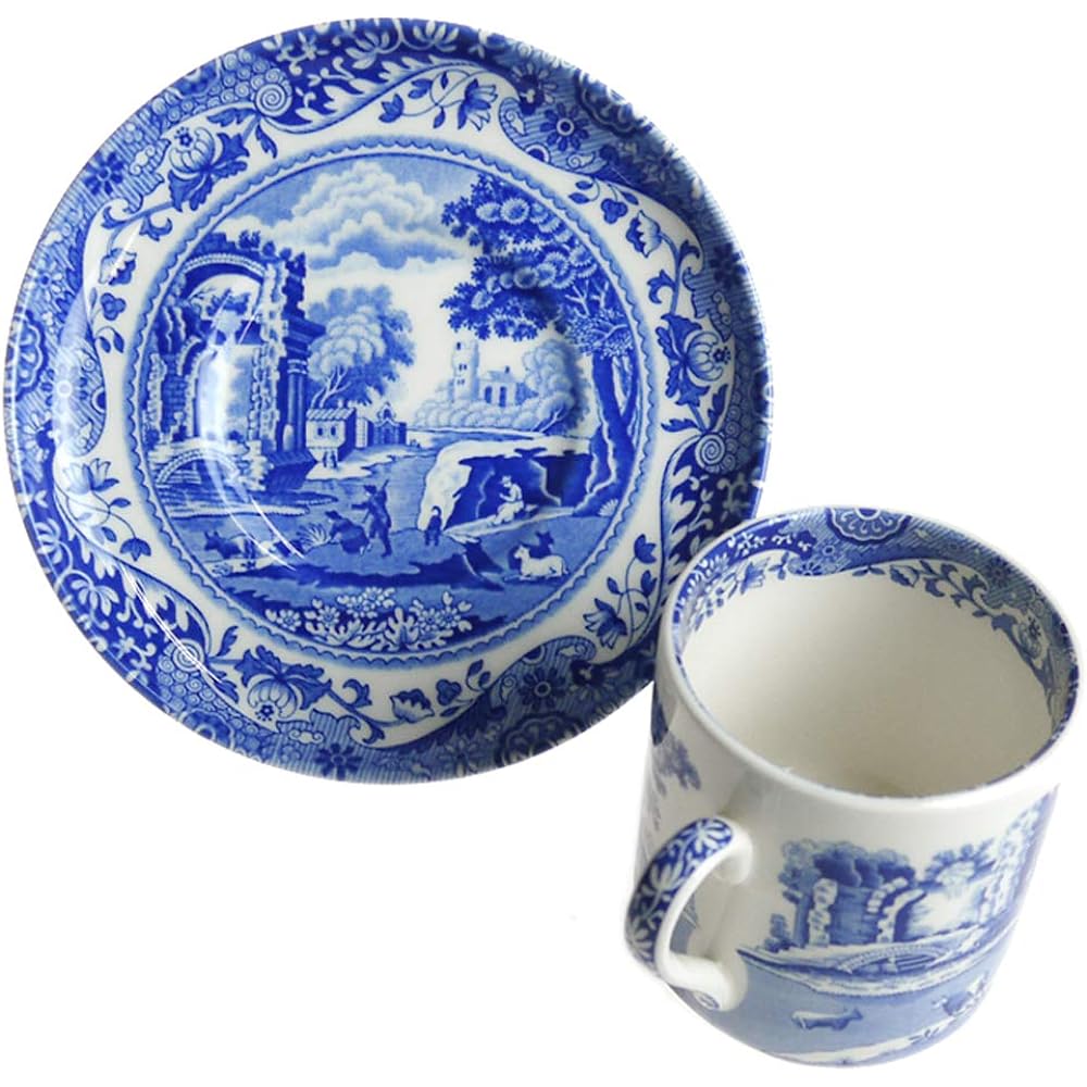 Spode Cup Saucer Blue 90cc Blue Italian 1200