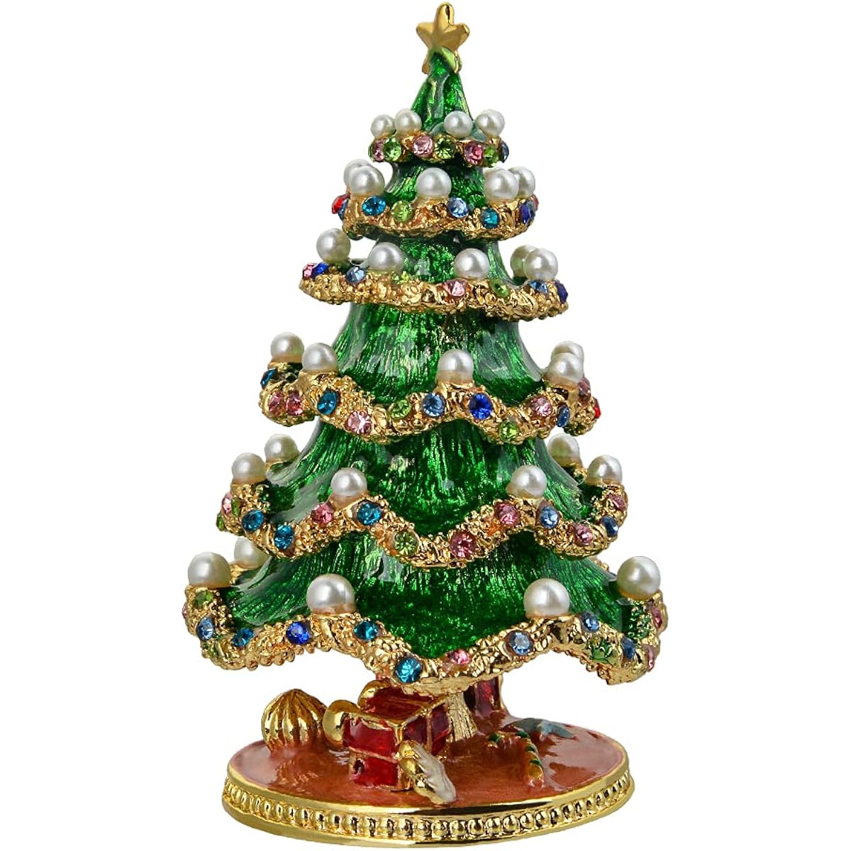 Trinket Box Christmas Tree Decoration Crystal Extrusion Box Christmas Gift Giftable Souvenir
