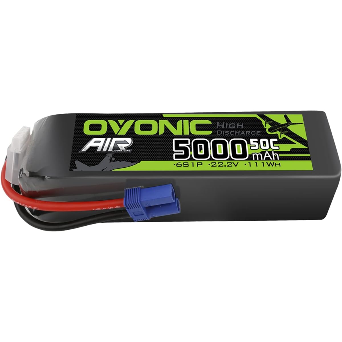 OVONIC 6s Lipo Battery 50C 5000mAh 22.2V Lipo Battery with EC5 Connector for arrma 1/5 1/8 1/10 RC Car Truck