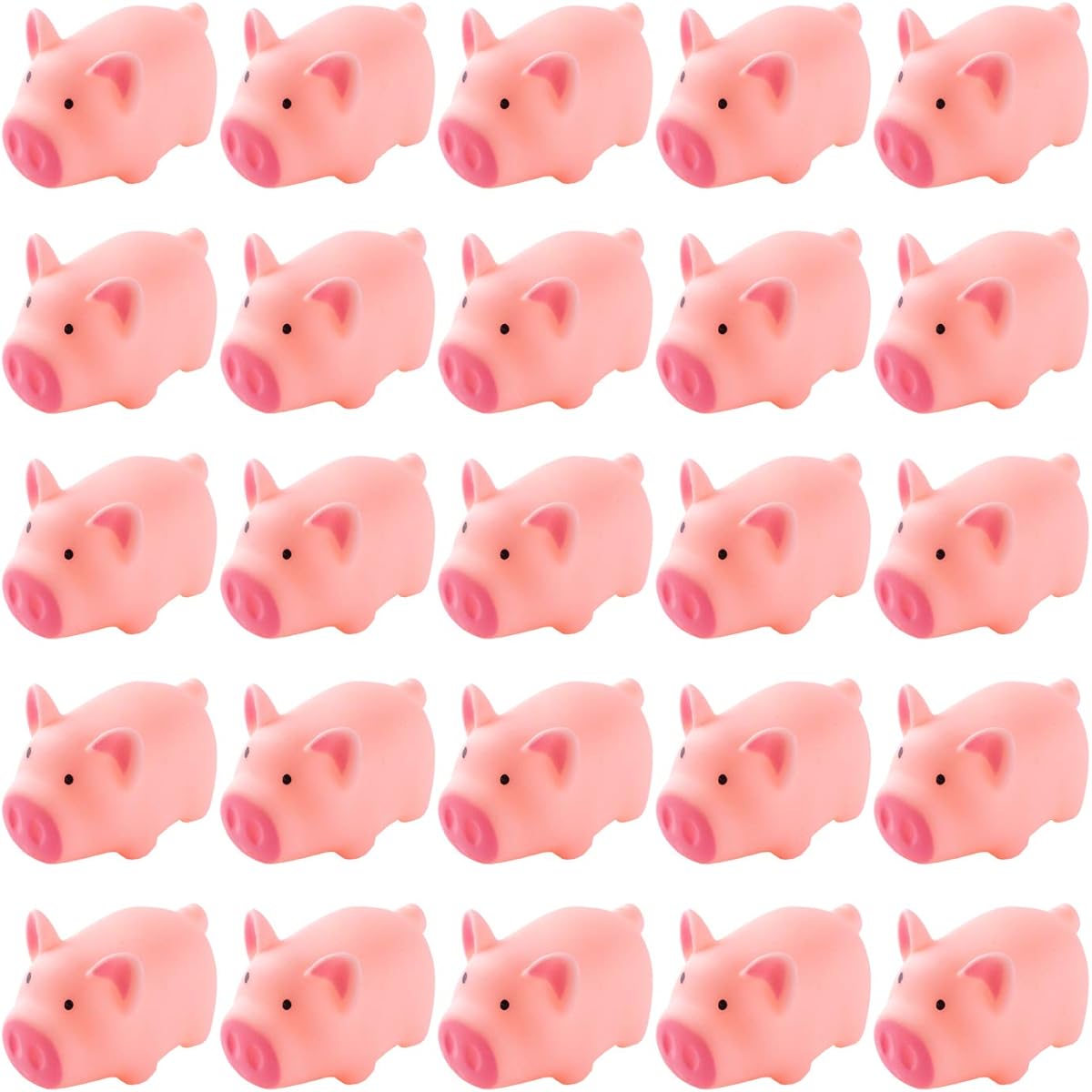 LOUHUA 25 Pieces Mini Rubber Pigs Bulk Baby Bath Toys
