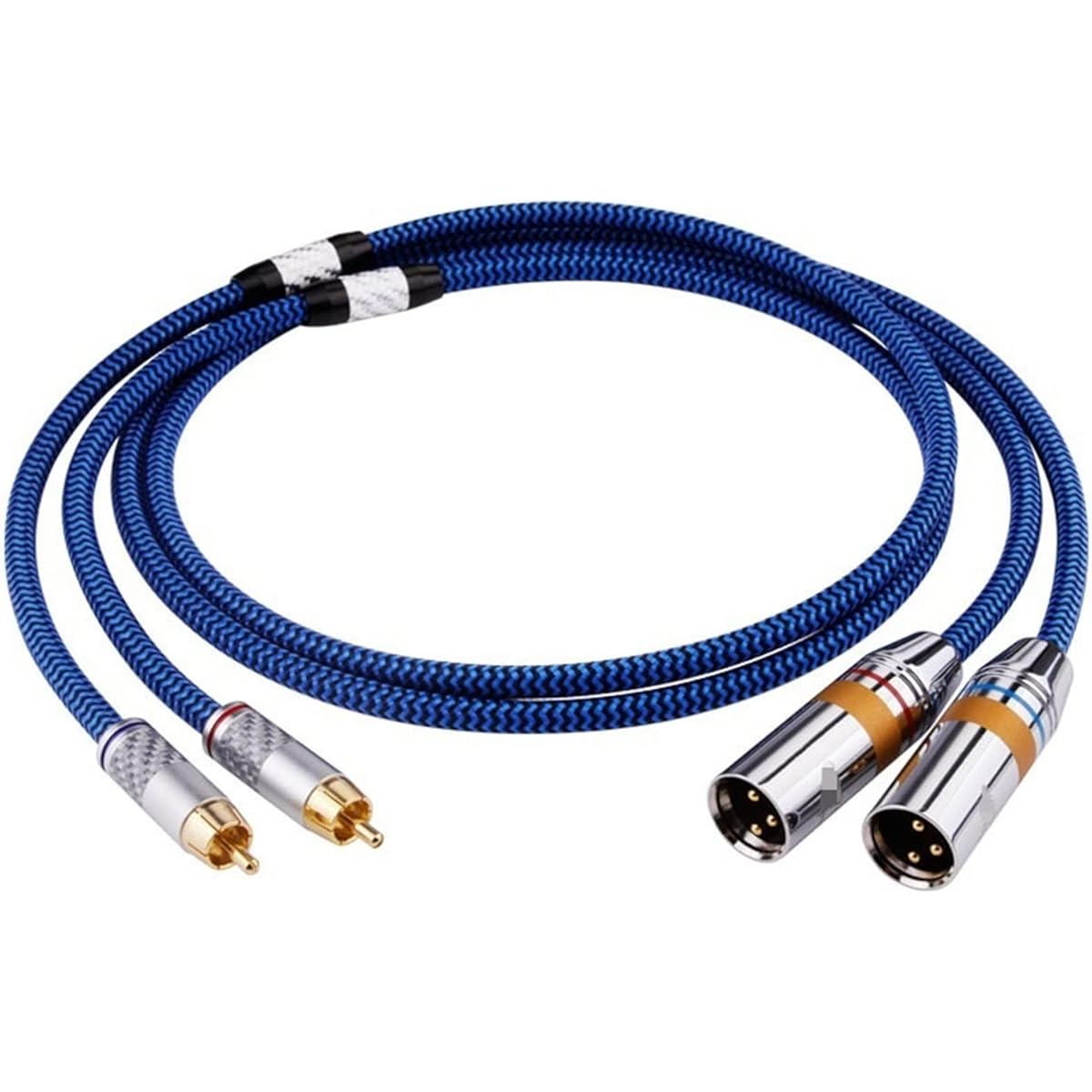 STRNG 1 Pair Audio RCA Cable Male Female Amplifier Mixing Plug 2RCA to 2XLR Gold Plated Plug OFC Stereo Cable (Color : One pair, Size : 1m)