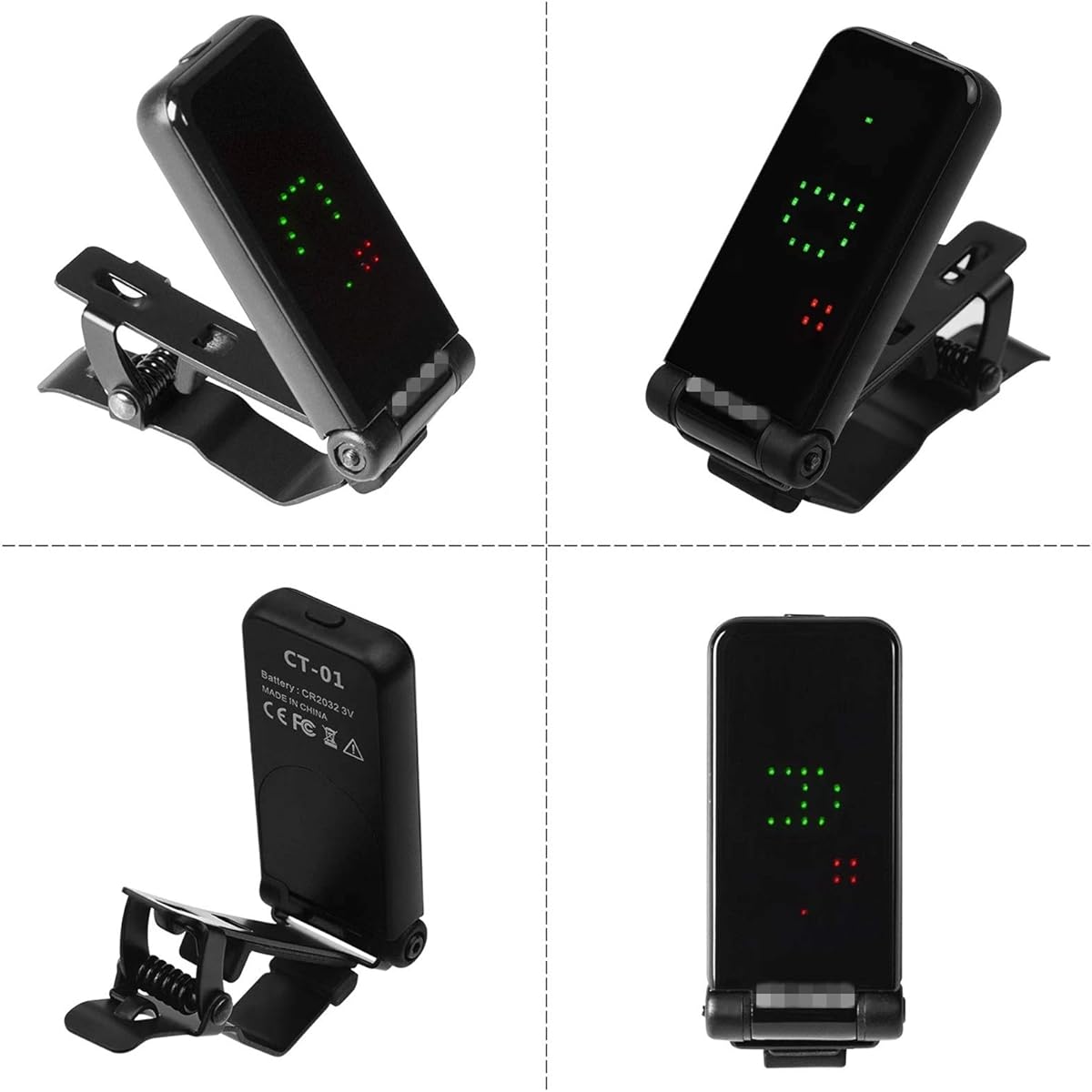 Guitar Tuner Guitar Clip-on Tuner Gravity Sensitive Full Screen Rotatable Metal Clip High Precision