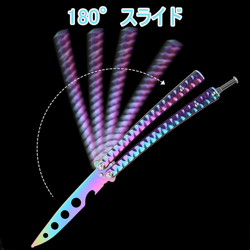 ALITOR Butterfly Knife for Practice Trainer for Training Folding Type for Flapping Fly Practice No Blade Survival Game Supplies G10 Handle Butterfly Knife Butterfly Practice Sword Beginner Adult All Steel Uncut Blade [C] (black)