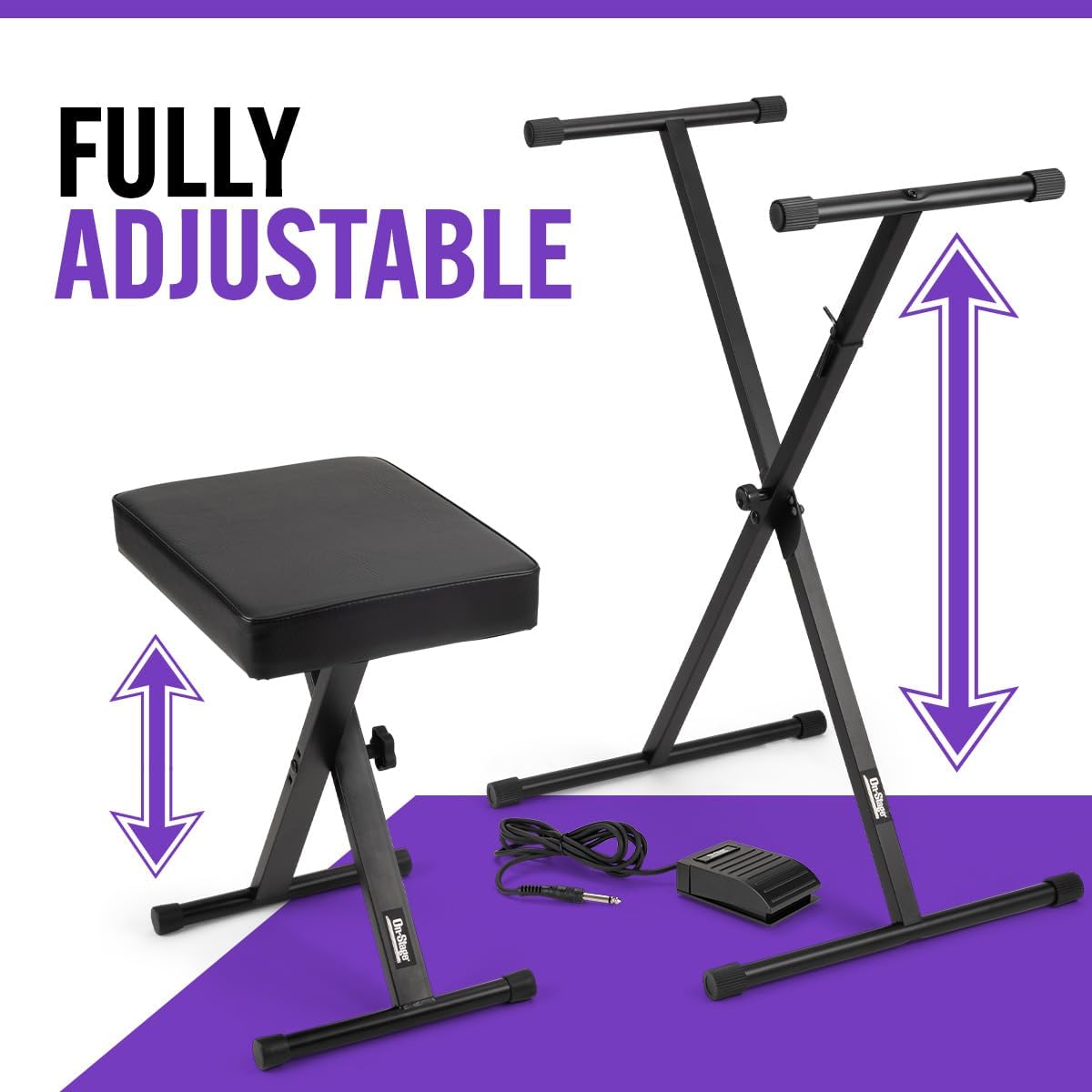 On-Stage KPK6520 Keyboard Stand/Bench Pack with KSP20 Sustain Pedal