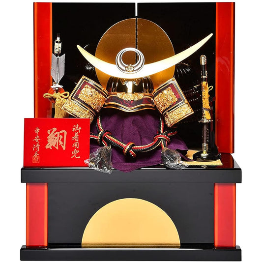 [Compactly storable helmet] [Helmet worn by children] Compactly storable, size 25 helmet worn by Uesugi Kenshin: made by Heian Kiyohide [May doll] [Helmet decoration]