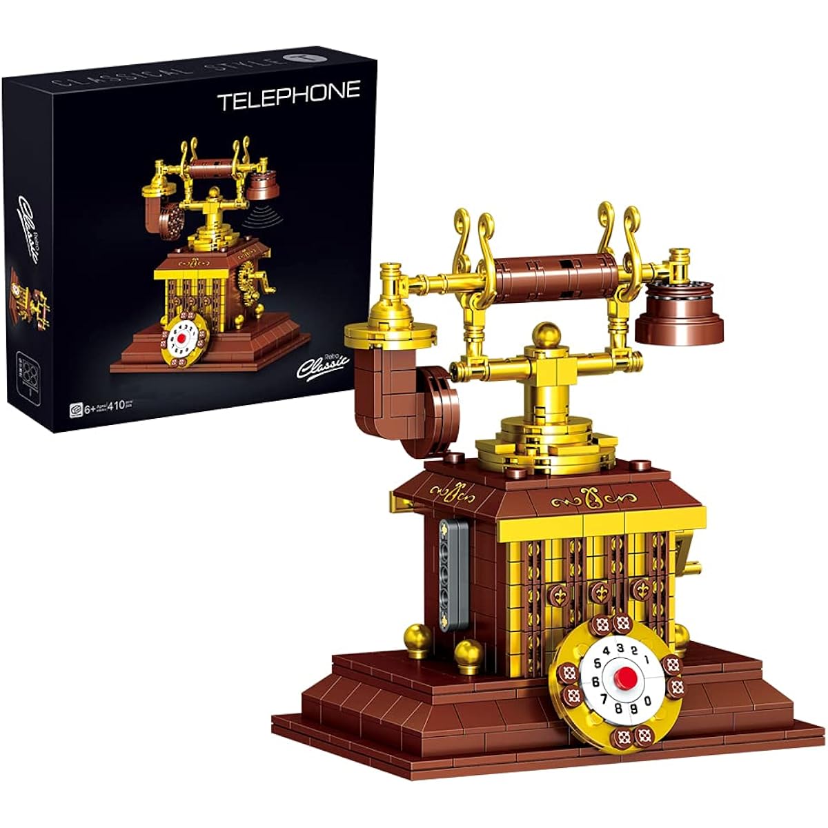 Uvini Adult Building Set Classic Retro Series Adult Building Set Construction Bricks Set Perfect Gift for Adults, Teens, Collectible Models Telephone 410 Pieces