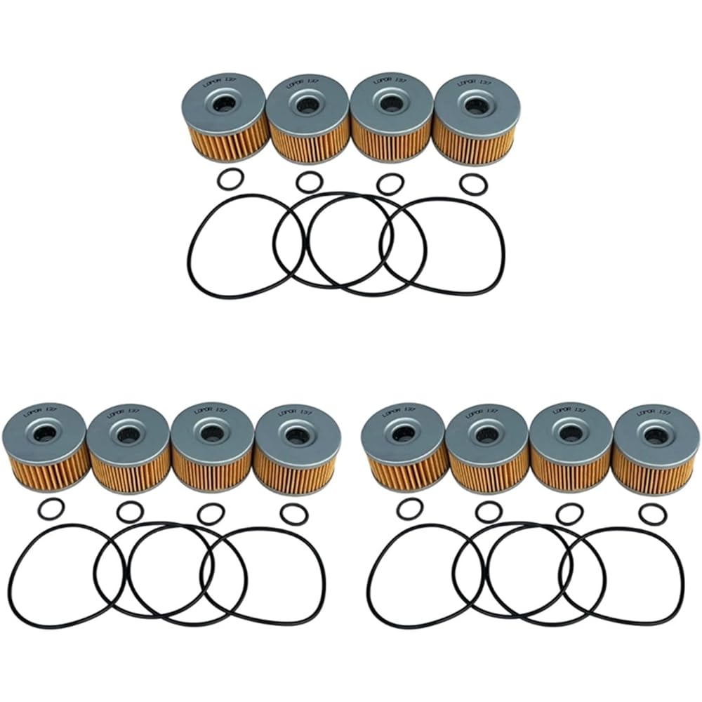12 Pieces Motorcycle Oil Filter Applicable for DR500 Z, D Offroad 83-84 DR600 S-SU, R, RU, F, G, H, JSN41A 85-89 DR600 RL, UL, M, UM 90-91