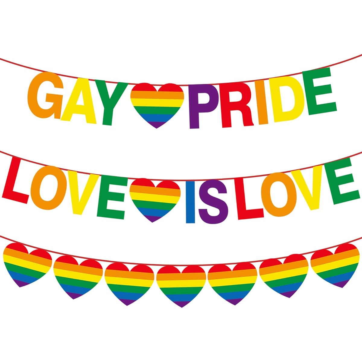 Gay Pride Love is Love Banner Pride Decorations LGBTQ Lesbian Gay Pride Moon Rainbow Banner Decorations Party Supplies