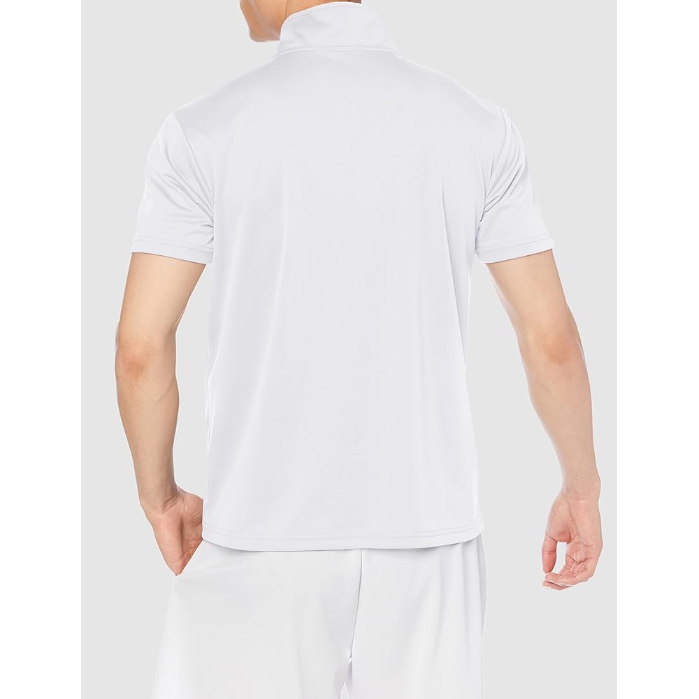 [Le Coq Sportif] Men's Short Sleeve Half Zip Shirt, Sweat Absorbent, Quick Drying, Stretch, One Point Training