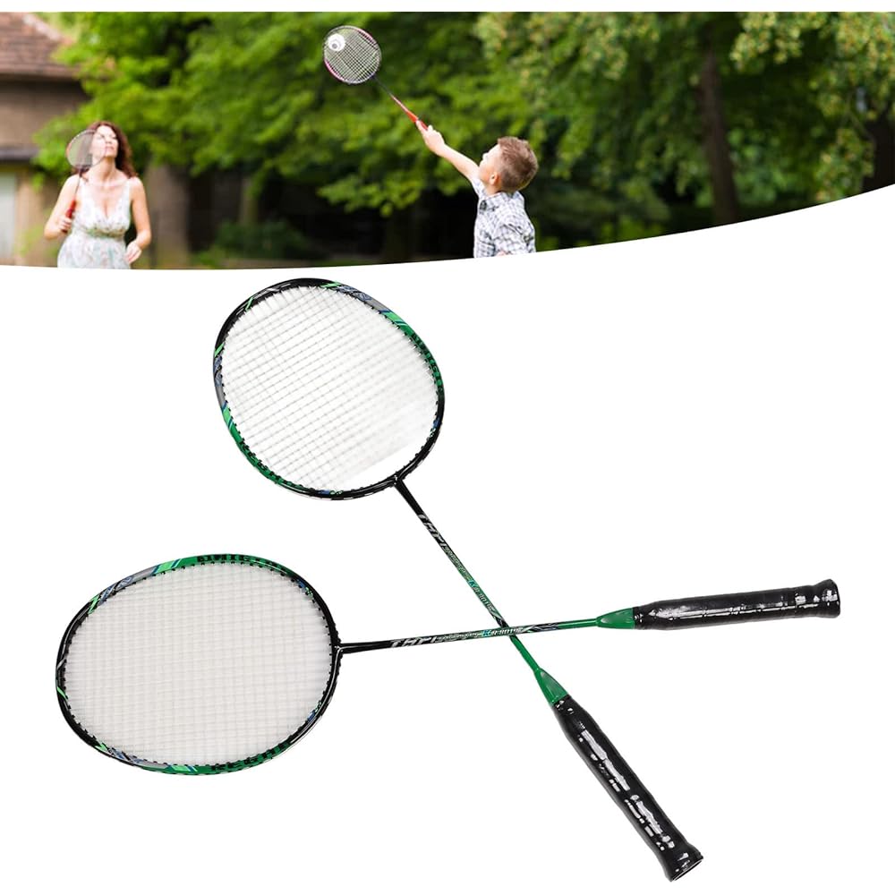 Badminton racket, carbon badminton racket, ultra-lightweight, 2 pieces, shock absorption, storage bag included