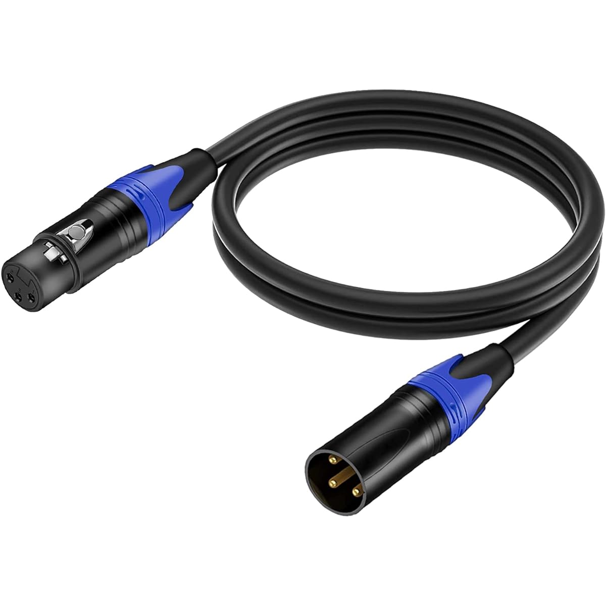 TOYAYAYO Standard XLR Male to Female Balanced Microphone Cable Durable and Flexible Noise Canceling 6.6ft Black