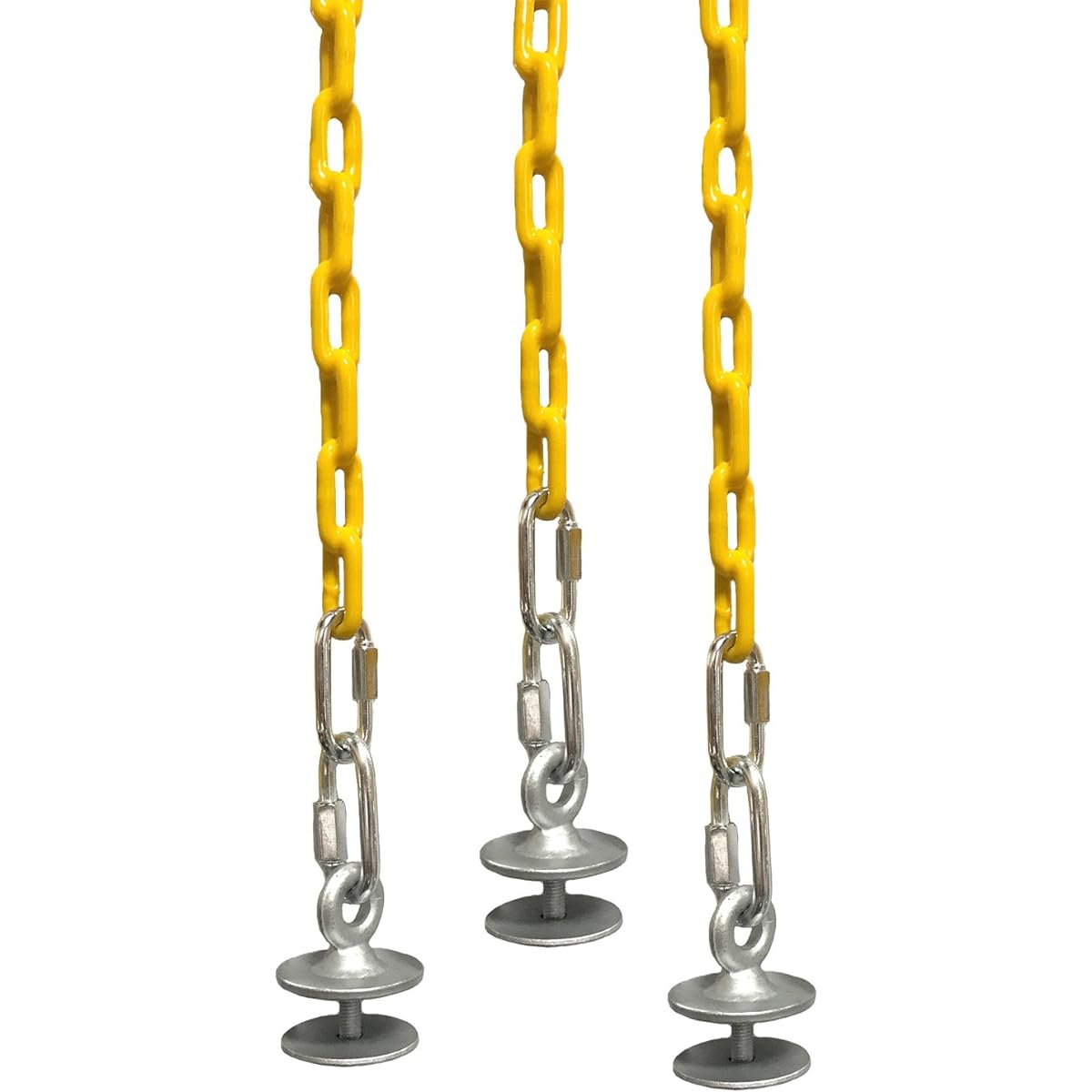 Swing-N-Play Tyre Swing Kit, with 3 Tyre Eye Bolts, and (3) 1.8m Long Plastic Coated Chains. Includes a 7.6cm Quick Link.